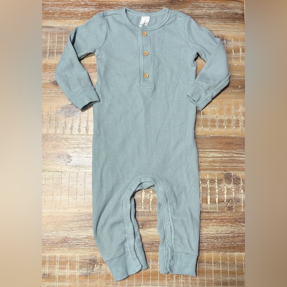 Modern Moments Blue Ribbed Baby Romper bodysuit One Piece